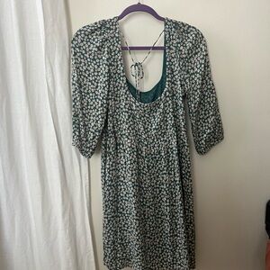 American Eagle Outfitters Green Floral Dress